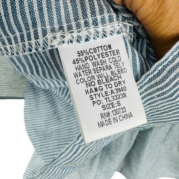 Umgee embroidered pink striped blouse size Small - Picture 7 of 9